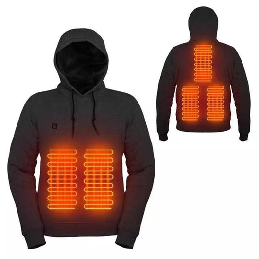 Winter Heated Hoodie with Hood Men'S Usb-Heated Hoodie, Warm Outdoor Casual Clothing Men'S Fleece-Lined Polyester Long-Sleeve Top Jacket Sweatshirts Tiktok Shop Outfit California Outfit Winter Outfits Black Friday Deals Heated Hoodie